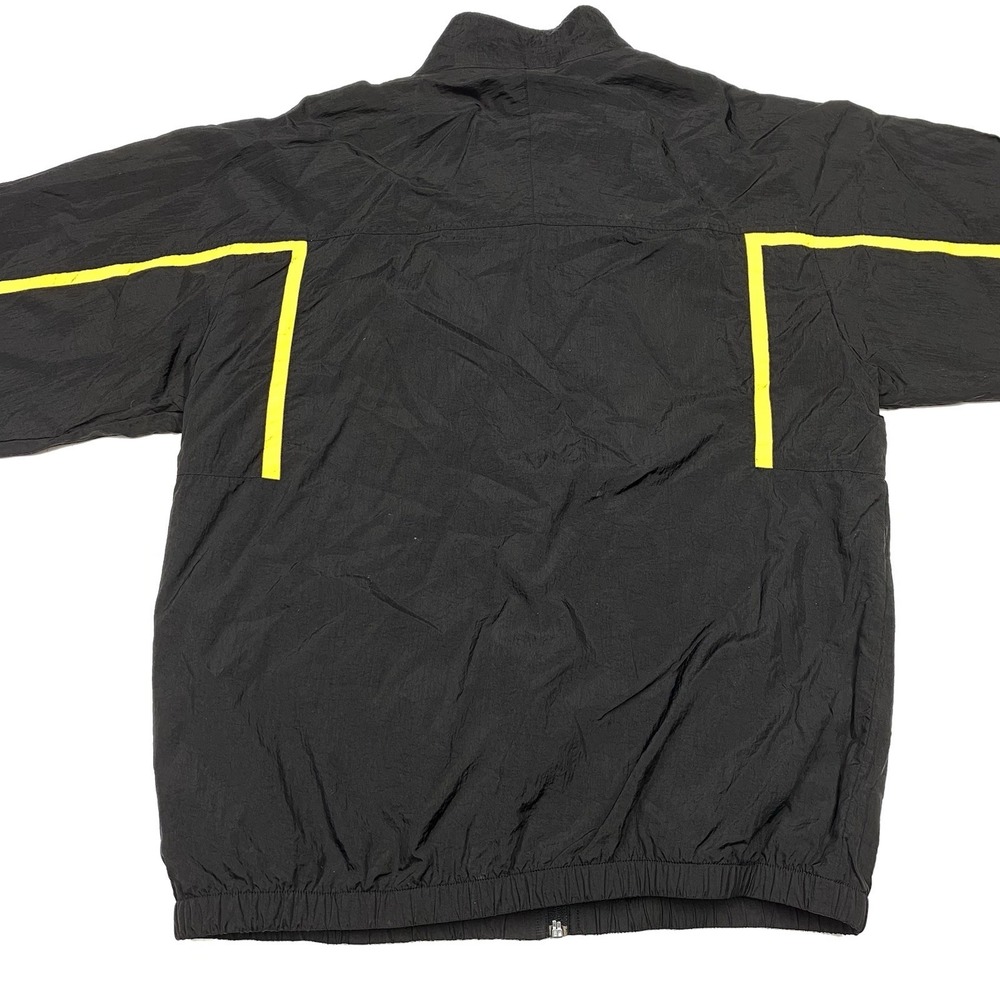 Vintage Reebok Retro Black Yellow Windbreaker Jacket Coat Reebok Tags Size M Y2K - Picture 7 of 9